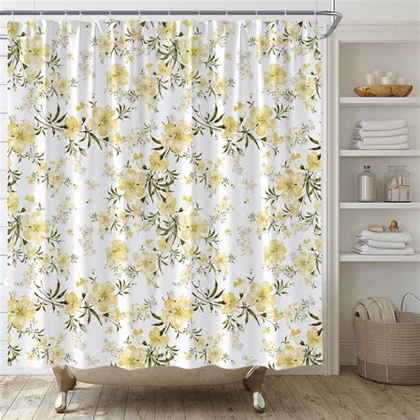 yellow flower shower curtain